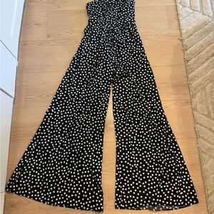 Elegant Black and White Polka Dot Jumpsuit